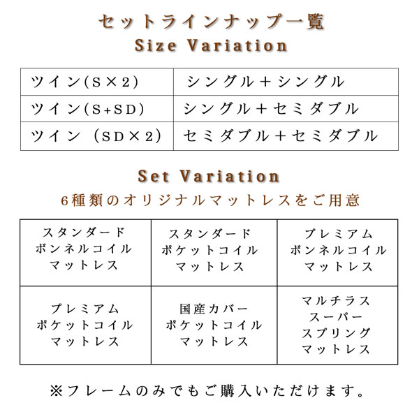 おすすめ 高級感あふれる 棚 コンセント付 ツインベット【RLS